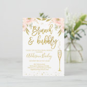 Brunch Bubbly Champagne Invitation de la douche nu (Debout devant)