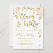 Brunch Bubbly Champagne Invitation de la douche nu (Devant)