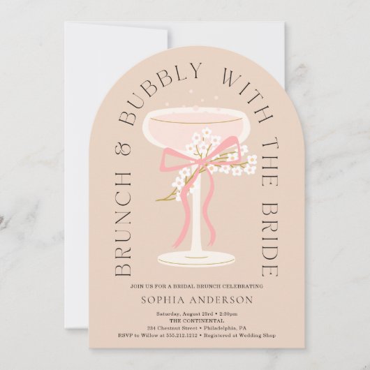 Brunch Bubbly Champagne Vrijgezellenfeest Arch Uit Kaart (Voorkant)