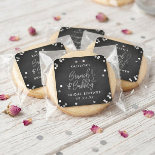Brunch & Bubbly Confetti Bruidsfeest Vierkante Sticker