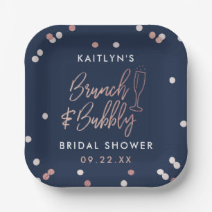Brunch & Bubbly Confetti Bruidsuitnodiging Papieren Bordje