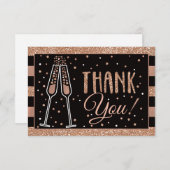 Brunch & Bubbly Douche Bedankt Card Faux Glitter (Voorkant / Achterkant)