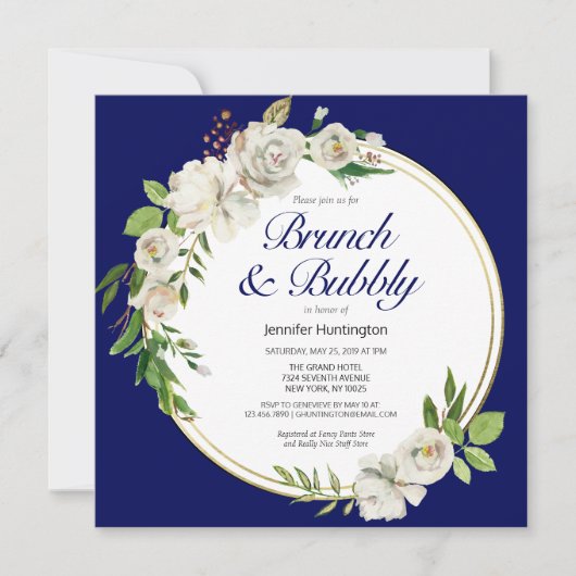 Brunch & Bubbly Fête des mariées Boho Invitation (Devant)