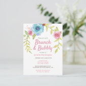 Brunch & Bubbly Fête des mariées Floral Invitation (Debout devant)