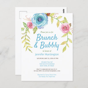 Brunch & Bubbly Fête des mariées Floral Invitation