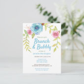 Brunch & Bubbly Fête des mariées Floral Invitation (Debout devant)