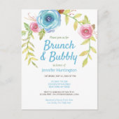 Brunch & Bubbly Fête des mariées Floral Invitation (Devant)