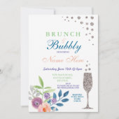 Brunch & Bubbly Fête des mariées Invitation floral (Devant)