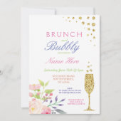Brunch & Bubbly Fête des mariées Invitation Floral (Devant)