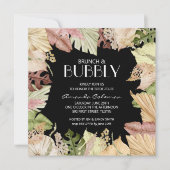 Brunch Bubbly Feuille Tropical Invitation Fête des (Devant)
