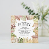 Brunch Bubbly Feuille Tropical Invitation Fête des (Debout devant)