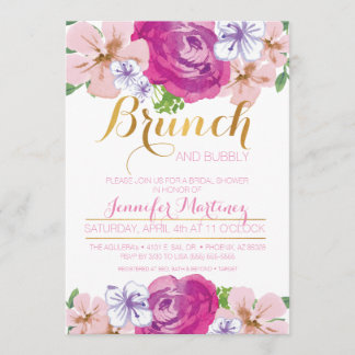 Brunch & Bubbly Floral Vrijgezellenfeest Kaart