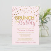 Brunch & Bubbly Glitter Bruids Douche Uitnodiging (Staand voorkant)