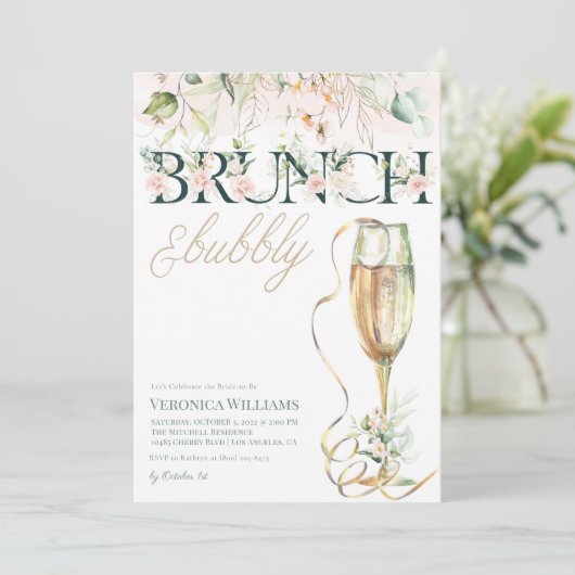 Brunch & Bubbly Invitation de douche nuptiale (Debout devant)