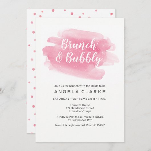Brunch & Bubbly Invitation de douche nuptiale (Devant / Derrière)