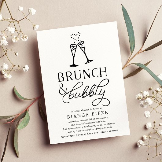 Brunch & Bubbly | Invitation de douche nuptiale