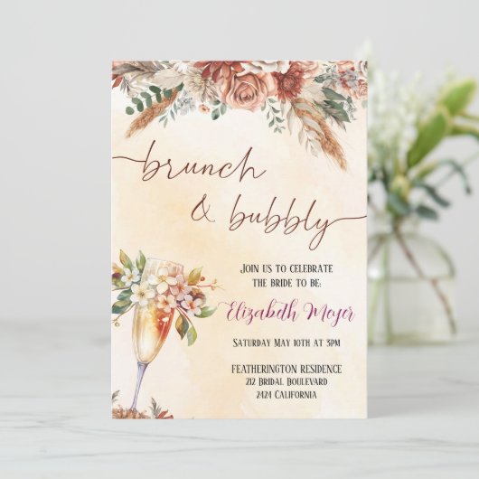 🍾 Brunch & Bubbly Invitation de douche nuptiale � (Debout devant)