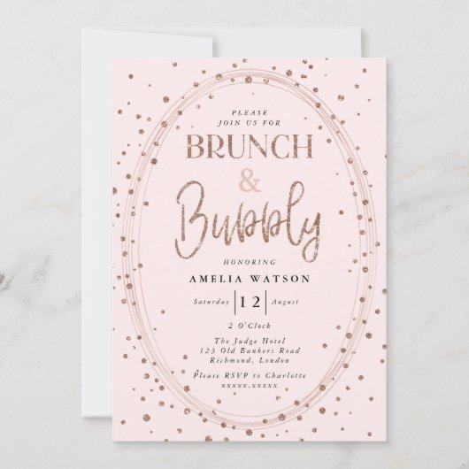 Brunch & Bubbly Invitation de douche nuptiale (Devant)