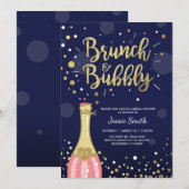 Brunch & Bubbly invitation de douche nuptiale Mari (Devant / Derrière)