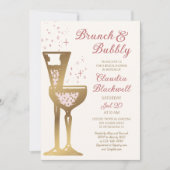 Brunch Bubbly Invitation de douche nuptiale Vintag (Devant)