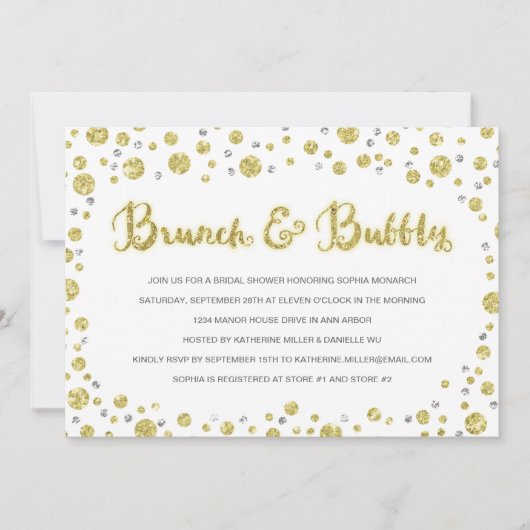 Brunch & Bubbly| Invitation Fête de l'mariée (Devant)