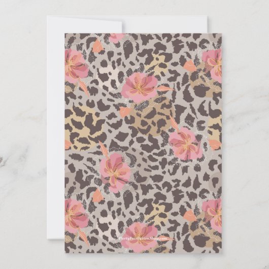 Brunch Bubbly Leopard Invitations de douche nuptia (Dos)