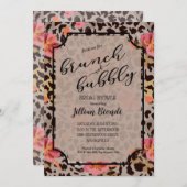 Brunch Bubbly Leopard Invitations de douche nuptia (Devant / Derrière)