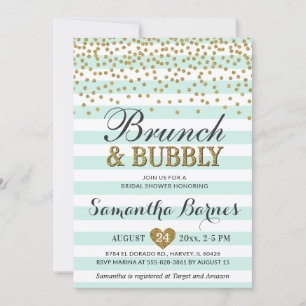 Brunch Bubbly Mint Groen Goud Vrijgezellenfeest St Kaart