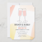 Brunch & Bubbly Peach Champagne Vrijgezellenfeest Kaart (Voorkant)