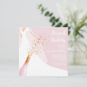 Brunch Bubbly Robe rose douche nuptiale Invitation (Debout devant)