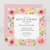 Brunch Bubbly rose Fête des mariées Invitations (Devant / Derrière)