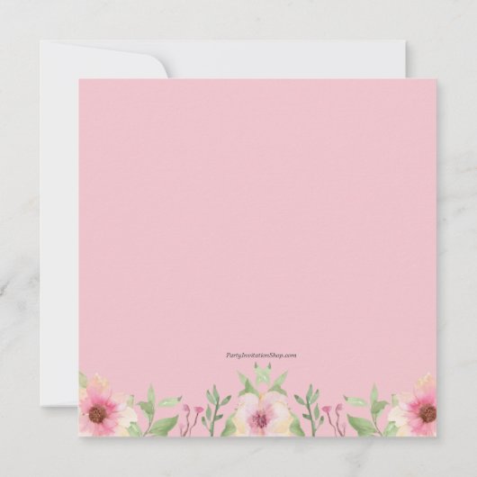 Brunch Bubbly rose Fête des mariées Invitations (Dos)