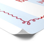 Brunch & Bubbly Rouge et Bleu Affiche de bienvenue (Coin)