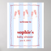 Brunch & Bubbly Rouge et Bleu Affiche de bienvenue (Devant)