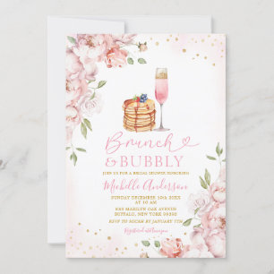 Brunch & Bubbly Roze Bloemrijke Wijn Vrijgezellenf Kaart