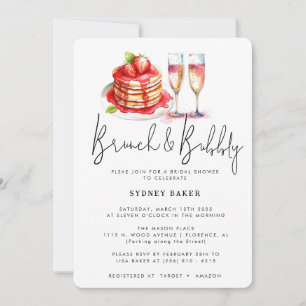 Brunch & Bubbly Roze Blush Bruidsfeest Uitnodiging