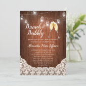 Brunch Bubbly String Lights Vrijgezellenfeest Kaart (Staand voorkant)