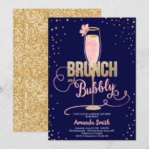 Brunch & Bubbly Vrijgezellenfeest Blush Gold Champ Kaart