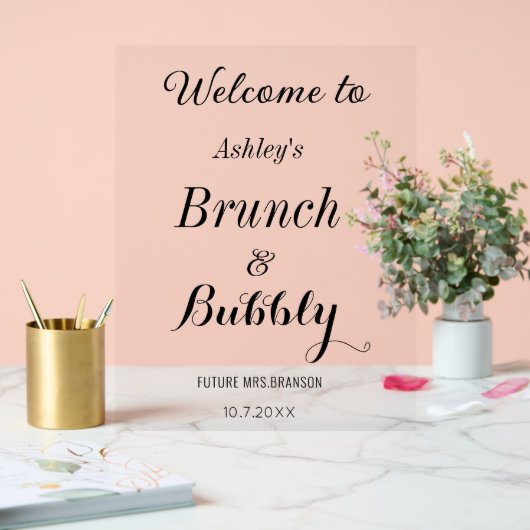 Brunch Bubbly Welcome Black White (Mariage)
