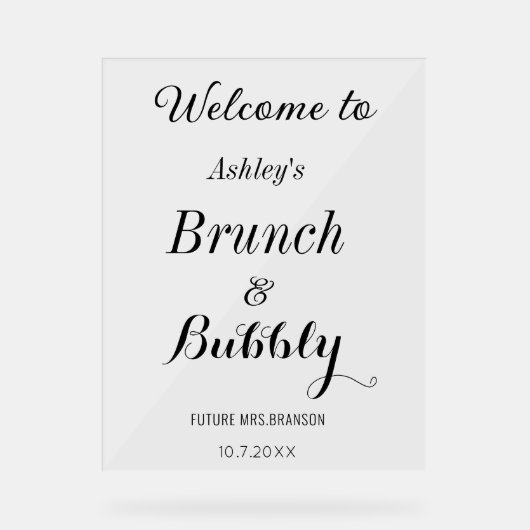 Brunch Bubbly Welcome Black White (Recto)