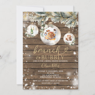 Brunch Bubbly Wood Christmas Baubles Vrijgezellenf Kaart