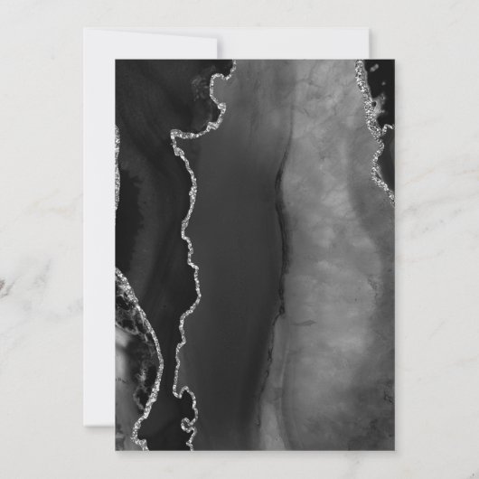 Brunch & Bubbly Zwart Zilveren Agaat Vrijgezellenf Kaart (Achterkant)