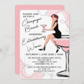 Brunch champagne pour femmes Invitation (Devant / Derrière)