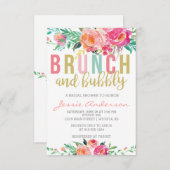 Brunch coloré & Bubbly invitation de douche nuptia (Devant / Derrière)