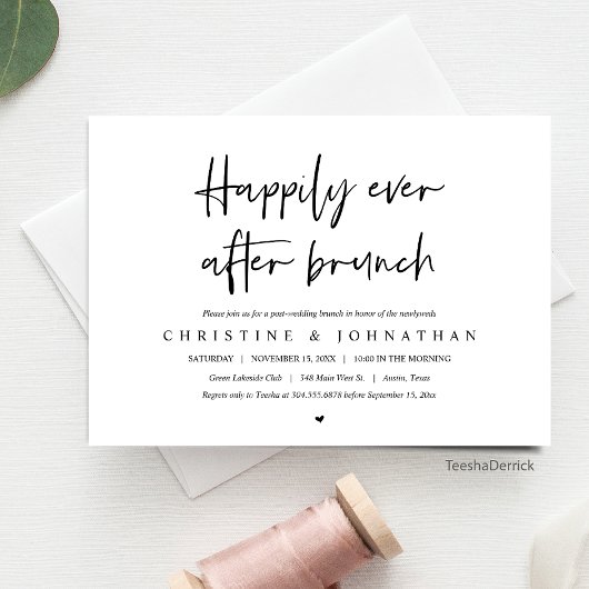 Brunch de bonheur éternel, invitation après mariag