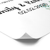 Brunch de feuille d'aquarelle Poster Mariage de fe (Coin)