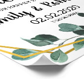 Brunch de feuille d'aquarelle Poster Mariage de fe (Coin)