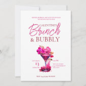 Brunch de Galentine et Bubbly Invitation (Devant)