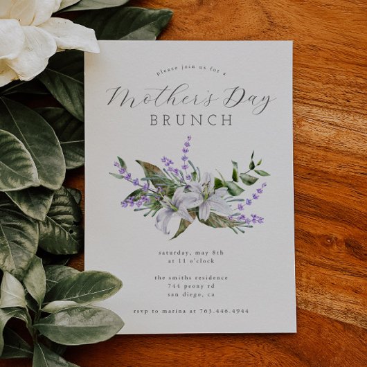 Brunch de la fête des mères | Invitation florale b