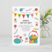 Brunch de Pâques. Chasse aux oeufs. Invitation au (Debout devant)